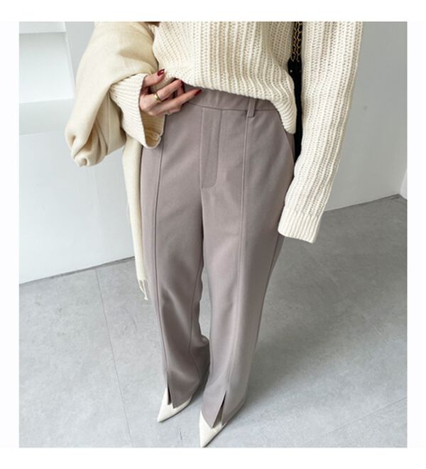 GeeRA（ジーラ）の「楽ちん！ストレッチスリットスラックスパンツ（フルレングスパンツ）」｜詳細画像