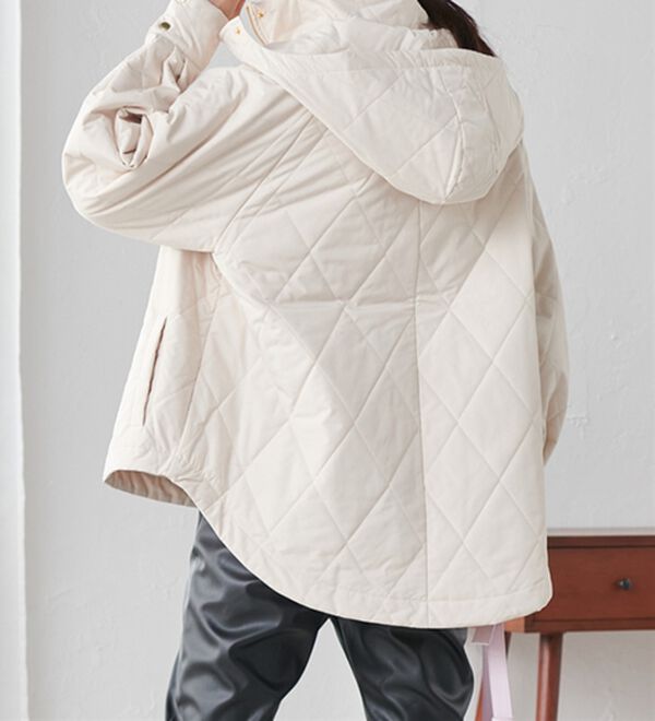 RANAN（ラナン）の「２ｗａｙボリューム袖ライトダウンキルティングアウター（ハーフコート）」｜詳細画像