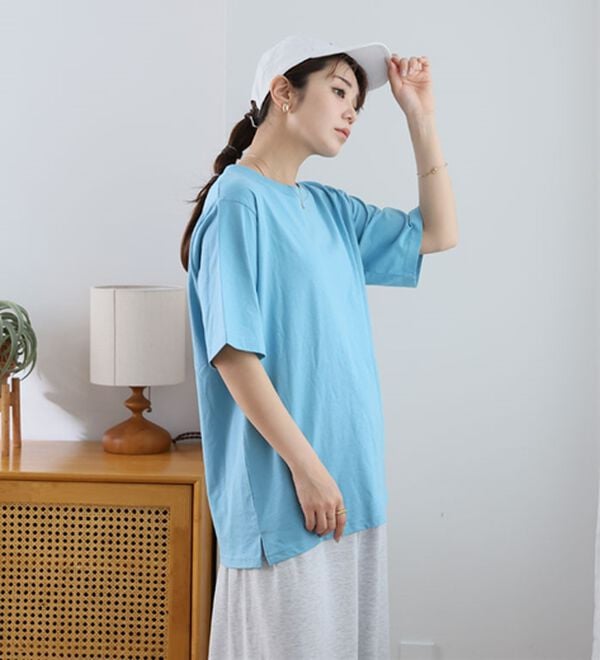 A HAPPY MARILYN（アハッピーマリリン）の「【Ｌ～８Ｌ】ＵＳＡコットン１００％ベーシックＴシャツ（Tシャツ）」｜詳細画像