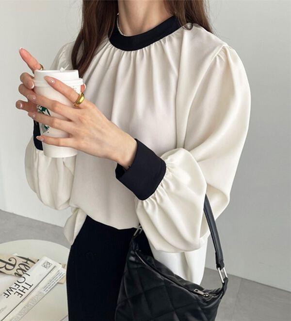 GeeRA（ジーラ）の「前後２ＷＡＹバイカラーブラウス（ブラウス）」｜詳細画像