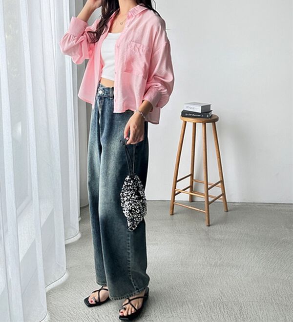 GeeRA（ジーラ）の「着回し自在シアーショートシャツ（シャツ）」｜詳細画像