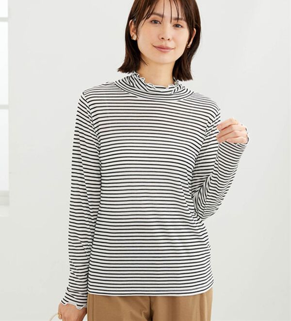 BELLUNA（ベルーナ）の「シアーリブ素材メロー使いプルオーバー（カットソー）」｜詳細画像