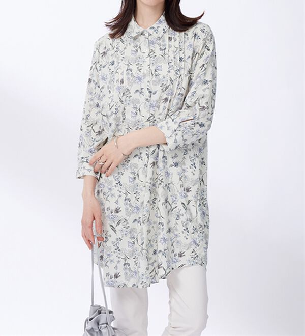 BELLUNA（ベルーナ）の「レーヨン素材ピンタック使いワンピース（その他ワンピース）」｜詳細画像