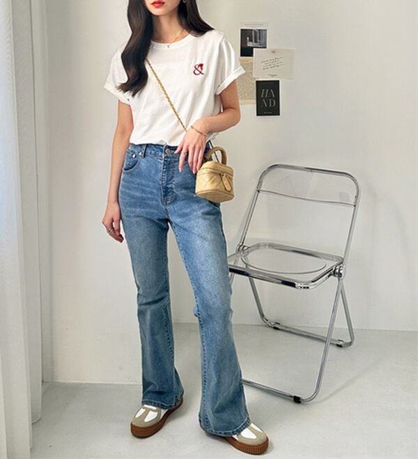 GeeRA（ジーラ）の「アンドハート刺しゅうＴシャツ（Tシャツ）」｜詳細画像