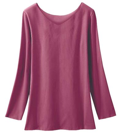 LAVIENNE（ラヴィエンヌ）の「吸湿発熱フラット仕立ての綿混２ｗａｙネックインナー（肌着・インナーウェア）」