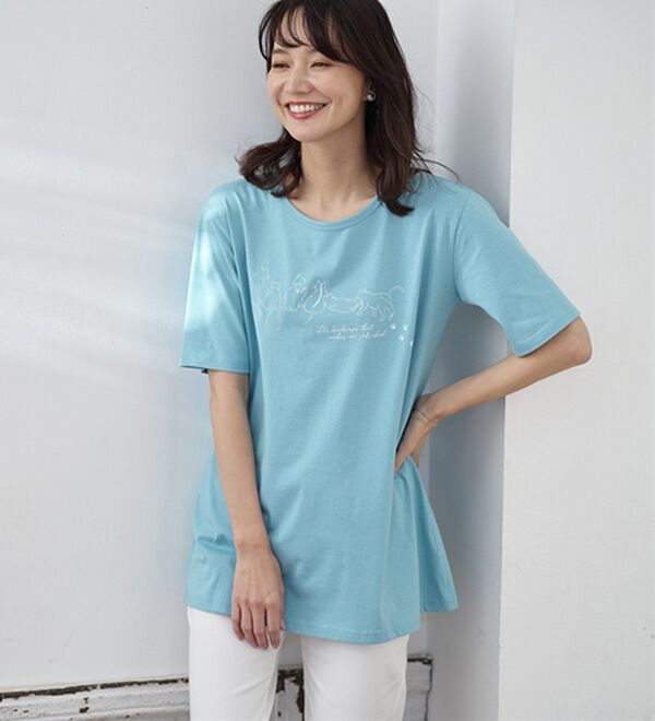 BELLUNA（ベルーナ）の「綿１００％プリントＴシャツ（Tシャツ）」｜詳細画像