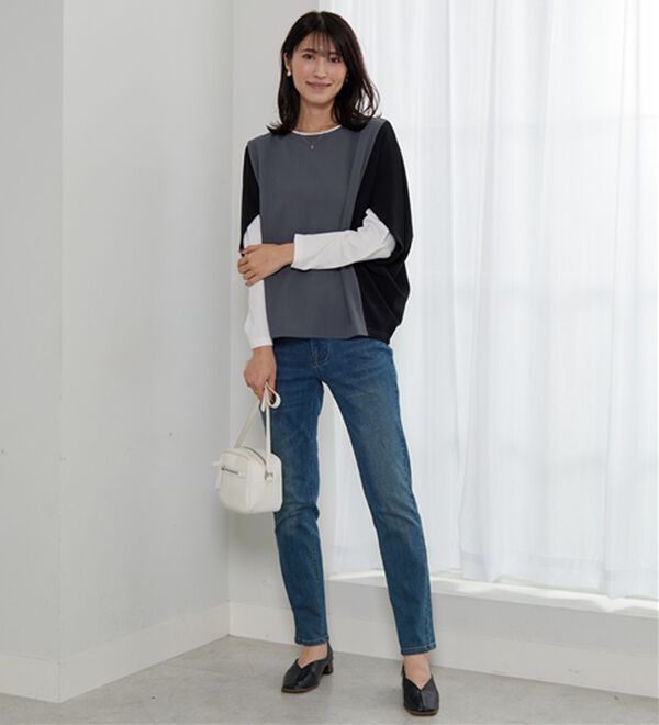 BELLUNA（ベルーナ）の「体型カバー！ポンチョプルオーバー（カットソー）」｜詳細画像