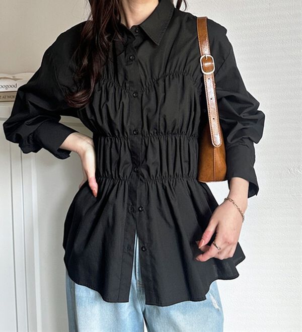 GeeRA（ジーラ）の「シャーリングビスチェデザインシャツ（シャツ）」｜詳細画像