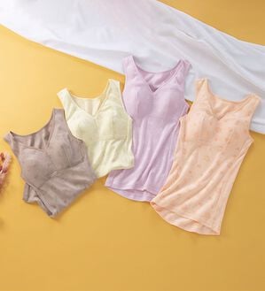 「【４色組】綿１００％締め付けないブラキャミ（肌着・インナーウェア）」｜4色組