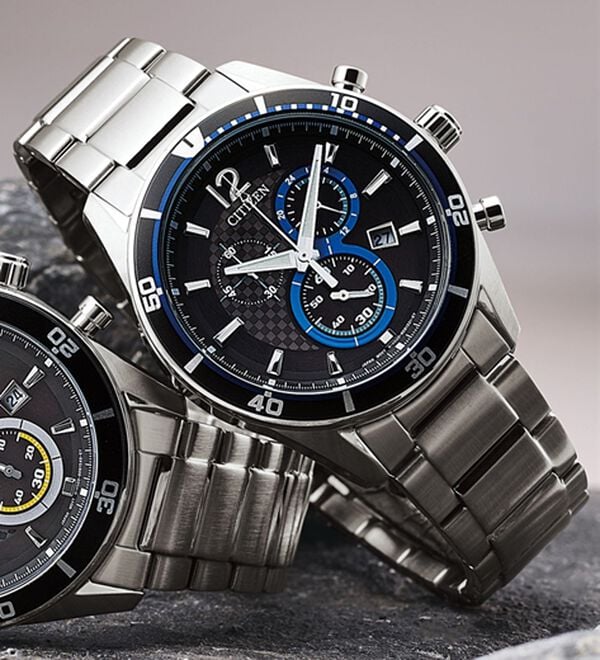 「＜シチズン＞エコ・ドライブ　クロノグラフ（メンズ腕時計）」｜ブルー