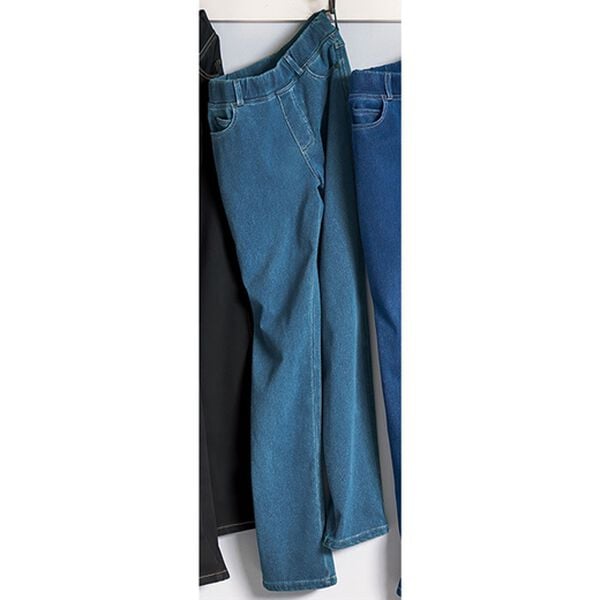 BELLUNA（ベルーナ）の「裏起毛ぐんと伸びるニットデニムパンツ（フルレングスパンツ）」｜ブルー