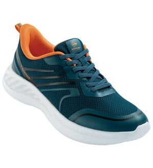 「＜ダンロップ・リファインド＞かがまずラクチン！カラーシューズ（メンズスニーカー）」｜ネイビーオレンジ