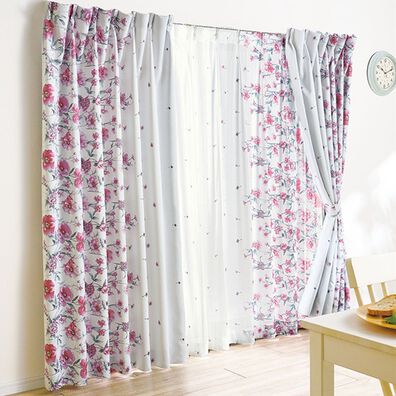 「簡単！素敵にコーディネートカーテンセット『ボタニカル』（ドレープカーテン）」