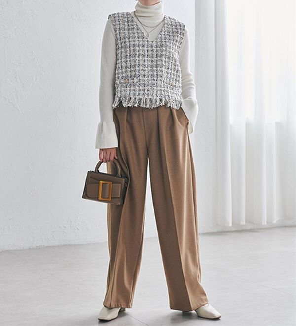 RANAN（ラナン）の「ツイードショートベスト（ベスト）」｜詳細画像