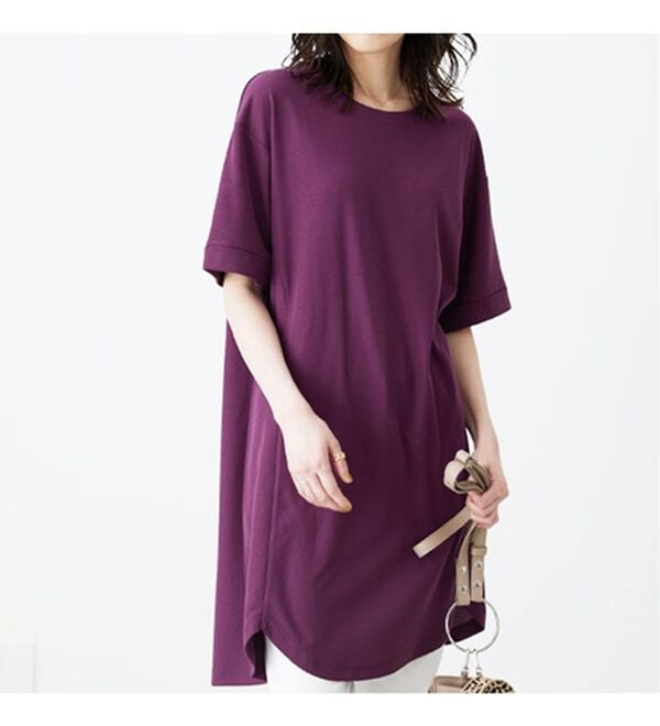 BELLUNA（ベルーナ）の「かのこ素材裾ラウンドチュニックワンピース（チュニックワンピース）」｜詳細画像