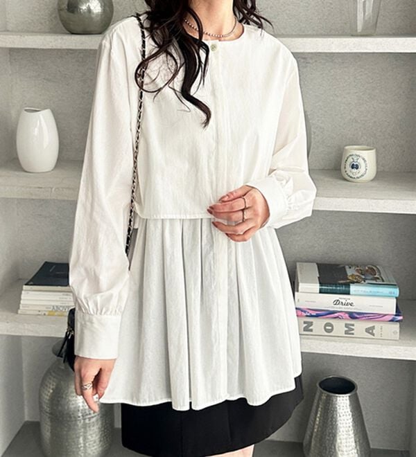 GeeRA（ジーラ）の「羽織にもなる！ペプラムシャツチュニック（チュニック）」｜詳細画像