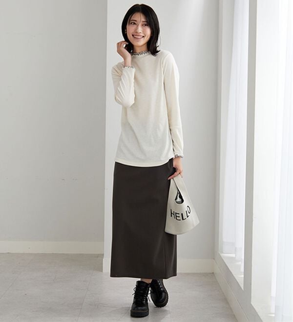 BELLUNA（ベルーナ）の「重ね着風フリル衿プルオーバー（カットソー）」｜詳細画像