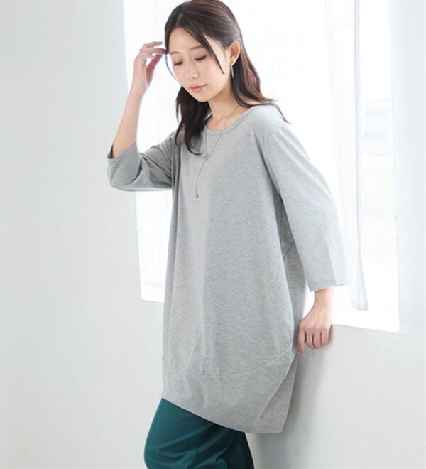 A HAPPY MARILYN（アハッピーマリリン）の「【Ｍ～８Ｌ】選べる袖！コク－ンシルエットチュニック（チュニック）」｜詳細画像