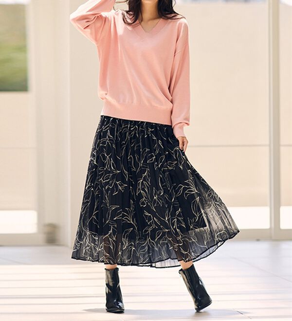 RANAN（ラナン）の「もちもちベーシックニット（Vネック・ハイネック）（ニット・セーター）」｜詳細画像