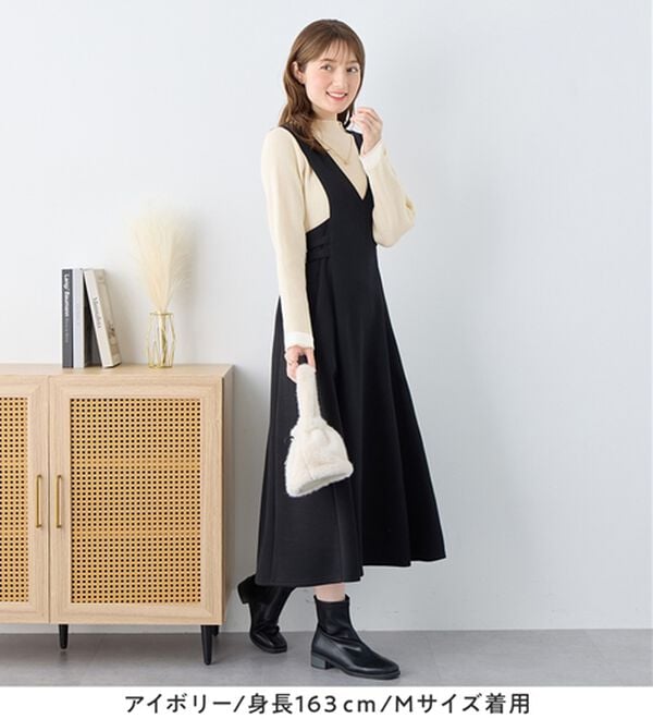 alotta（アロッタ）の「パチパチしにくい！洗える袖シアー切替ニットプルオーバー（ニット・セーター）」｜詳細画像