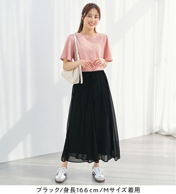 alotta（アロッタ）の「ふんわりシフォンワイドパンツ（ワイドパンツ・ガウチョ）」｜詳細画像