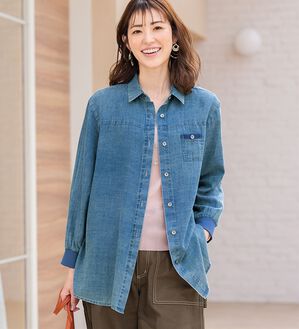 ルフラン（ルフラン）の「シアーデニム袖リブシャツ（シャツ）」｜詳細画像