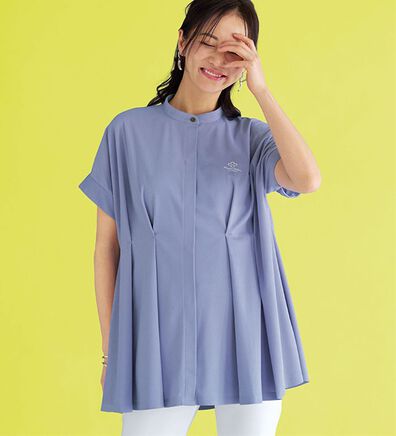 BELLUNA（ベルーナ）の「【ｍａｒｉｅ　ｃｌａｉｒｅ　ＳＰＯＲＴ】かのこ素材タックデザインフレアーチュニック（チュニック）」