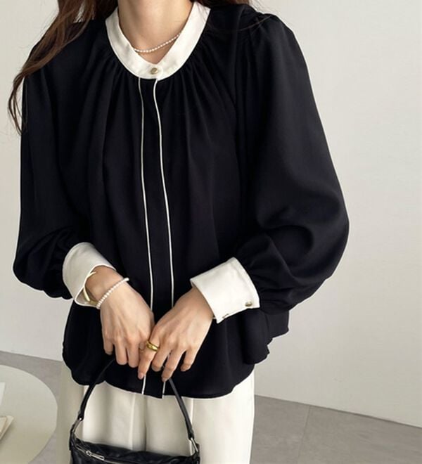 GeeRA（ジーラ）の「前後２ＷＡＹバイカラーブラウス（ブラウス）」｜詳細画像