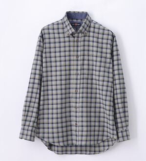「着心地快適ストレッチネルシャツ（メンズシャツ）」｜グリーンチェック