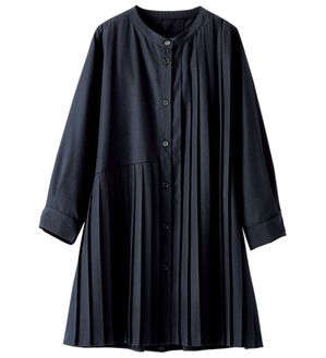 BELLUNA（ベルーナ）の「プリーツ切替デザインチュニック（チュニック）」｜黒