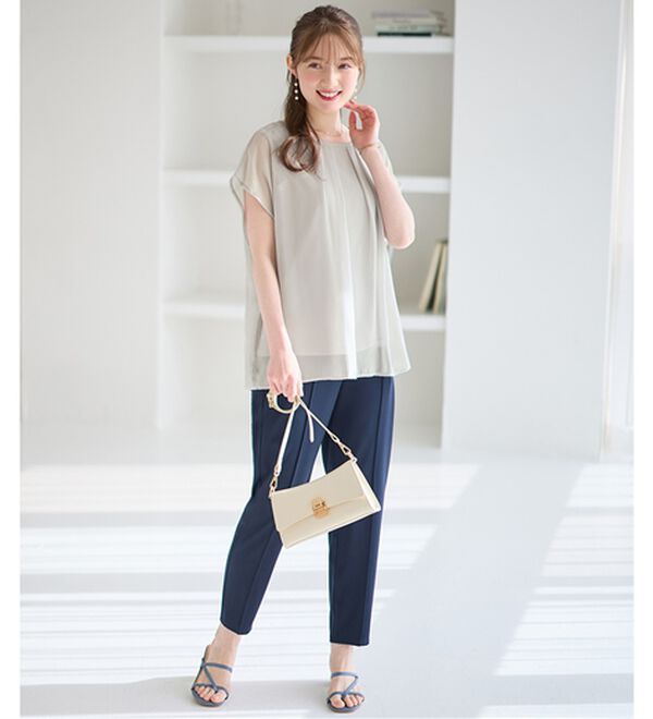 alotta（アロッタ）の「【接触冷感】機能付インナーシフォンブラウス（ブラウス）」｜詳細画像