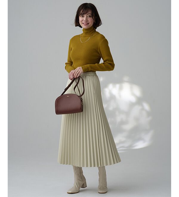 BELLUNA（ベルーナ）の「レザーライクプリーツスカート（ロングスカート）」｜詳細画像