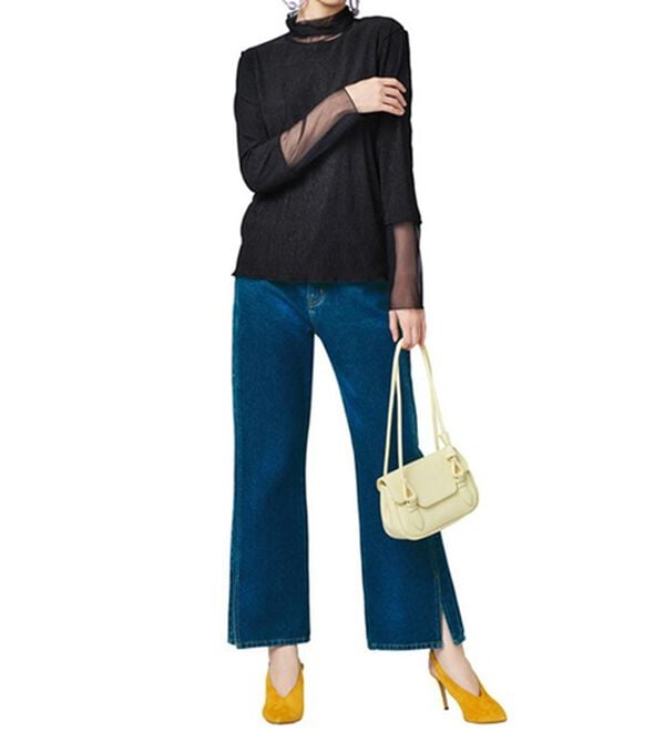 RANAN（ラナン）の「ワイドストレート裾スリットデニム（フルレングスパンツ）」｜詳細画像