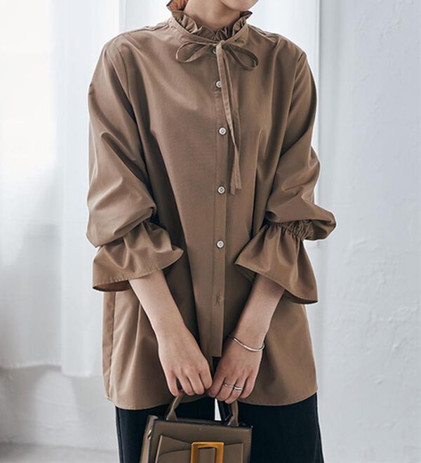 RANAN（ラナン）の「プチフリルリボン付きブラウス（ブラウス）」｜詳細画像