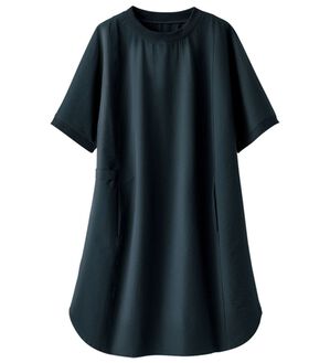 BELLUNA（ベルーナ）の「サラリ速乾！サッカー素材ゆったりチュニック（チュニック）」｜ネイビー