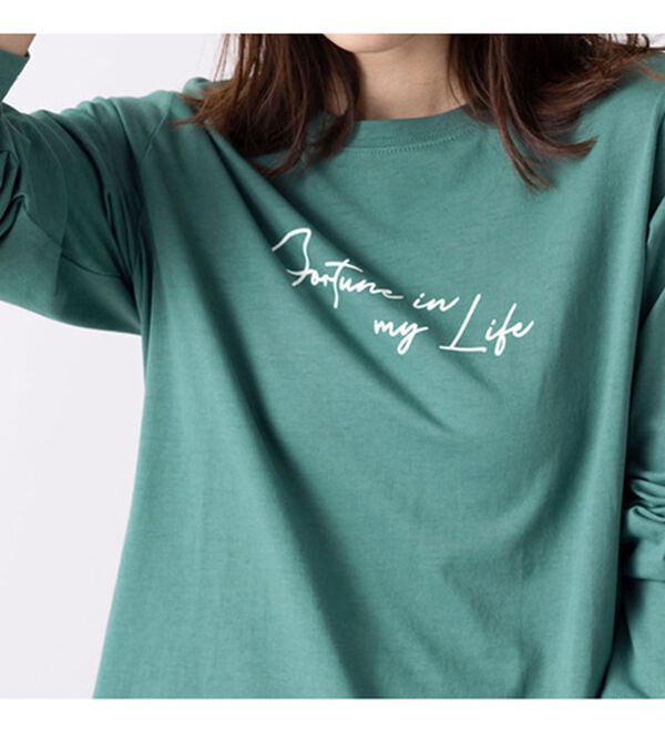 BELLUNA（ベルーナ）の「キレイ見え綿１００％素材ロゴプルオーバー（カットソー）」｜詳細画像