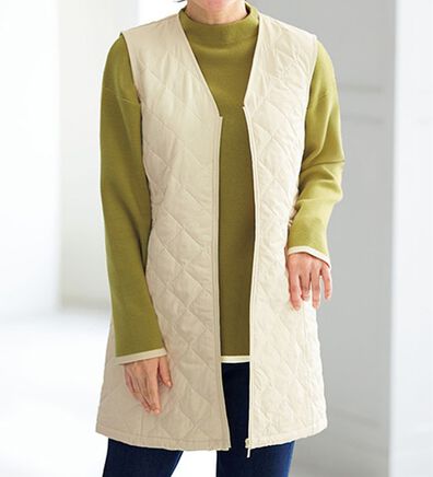 BELLUNA（ベルーナ）の「【マジ軽ウォーム】蓄熱保温キルトロングベスト（ポーチ付）（ベスト）」