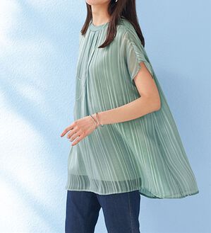 BELLUNA（ベルーナ）の「ひんやりシアーストライプチュニック（チュニック）」｜クールミント