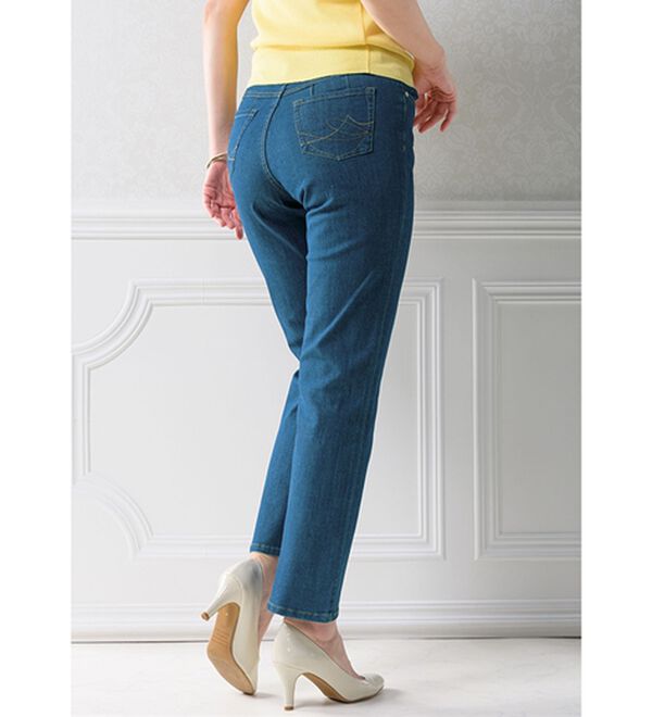 ルフラン（ルフラン）の「【３本組】うしろ姿きれい！やわらかデニムパンツ（フルレングスパンツ）」｜詳細画像