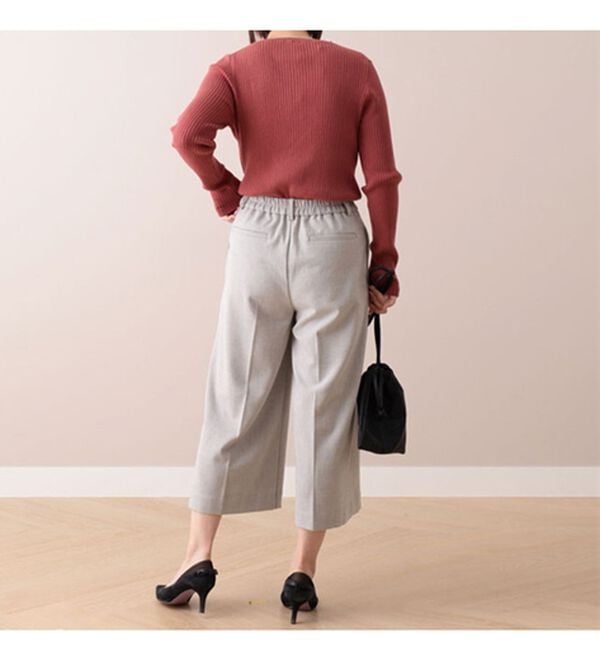 BELLUNA（ベルーナ）の「ウール調センタープレスクロップドパンツ（クロップドパンツ）」｜詳細画像