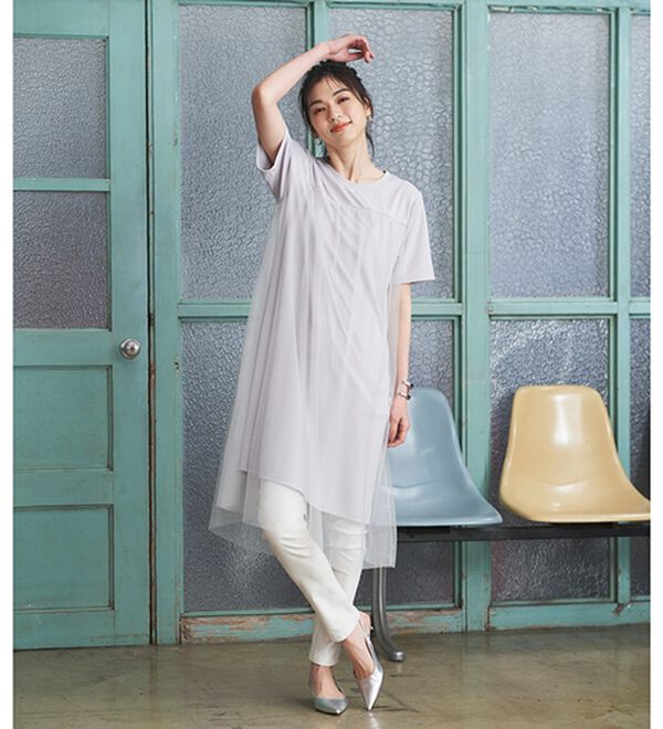 RANAN（ラナン）の「ひんやり！チュールレイヤードチュニックワンピース（チュニックワンピース）」｜詳細画像