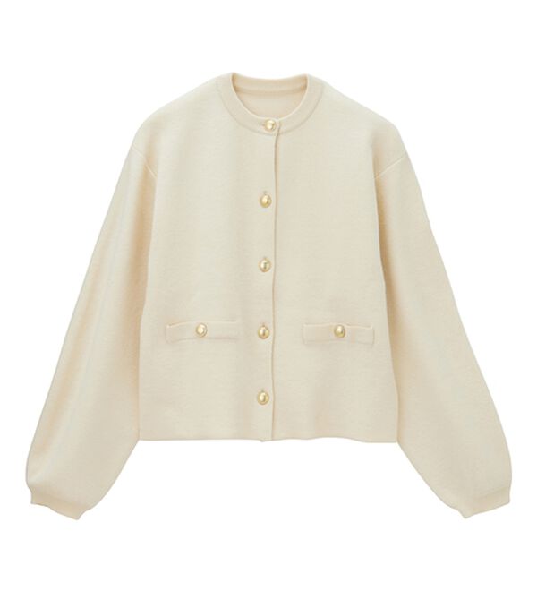 RANAN（ラナン）の「【4つの機能付き】洗える！ゴールド調ボタンニットカーディガン（ニットカーディガン）」｜詳細画像