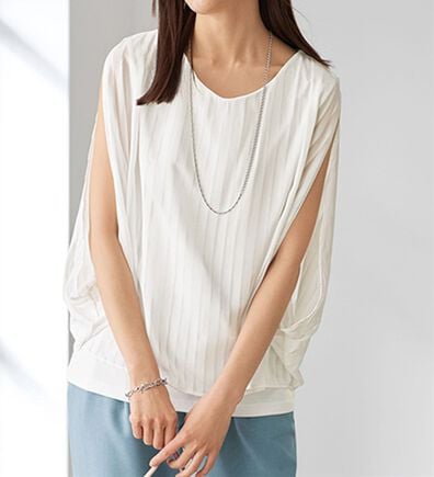 BELLUNA（ベルーナ）の「ふんわりシフォンで視覚効果ブラウス（ブラウス）」