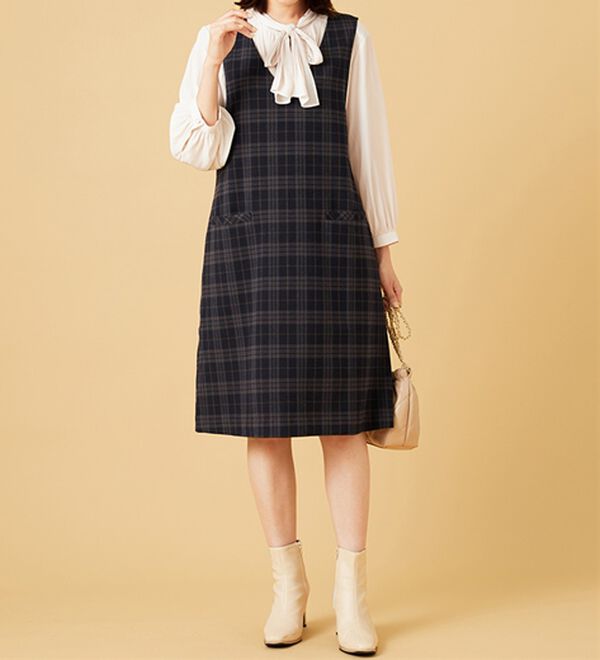 BELLUNA（ベルーナ）の「ウール調素材ジャンパードレス（ジャンパースカート）」｜詳細画像