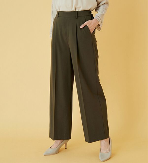 BELLUNA（ベルーナ）の「サマ見え！美脚タック使いワイドパンツ（ワイドパンツ・ガウチョ）」｜詳細画像