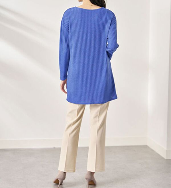 BELLUNA（ベルーナ）の「杢調テレコ素材切替デザインチュニック（チュニック）」｜詳細画像