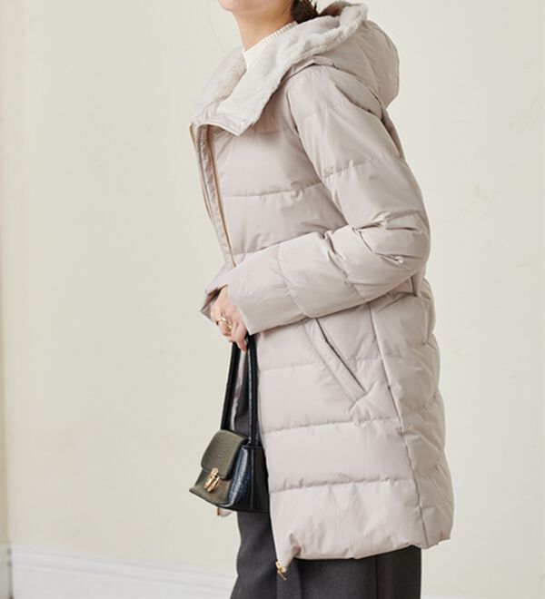 RANAN（ラナン）の「暖かファーフード使いすっきりダウンコート（ダウンコート・ジャケット・ベスト）」｜詳細画像