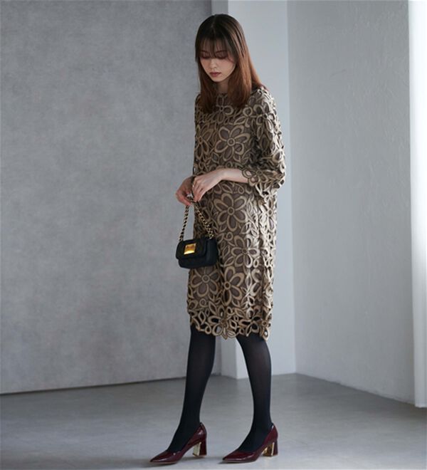 RANAN（ラナン）の「花柄ケミカルレースワンピース（プリントワンピース）」｜詳細画像