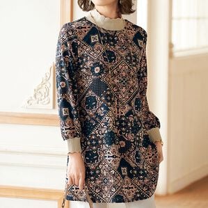 BELLUNA（ベルーナ）の「レース使いプリントチュニック（チュニック）」｜詳細画像