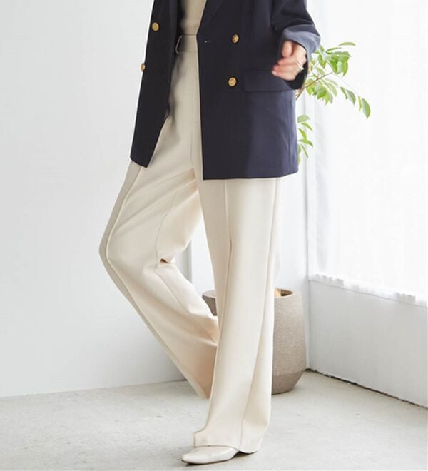 RANAN（ラナン）の「裏起毛美脚シルエットピンタックワイドパンツ（フルレングスパンツ）」｜詳細画像